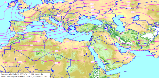 500hPa 00Z 13/03/2025 10:51