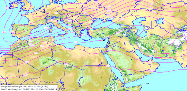 500hPa +24 Hours 13/03/2025 10:51