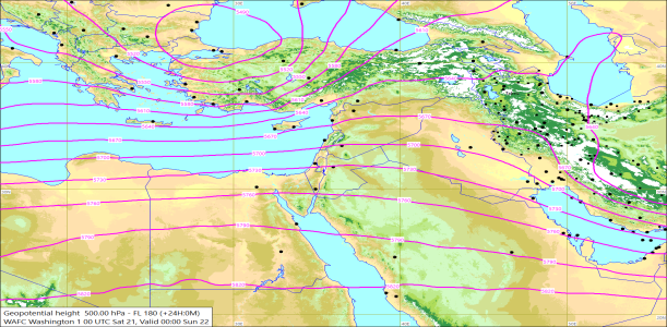 500hPa +24 Hours 21/12/2024 09:28